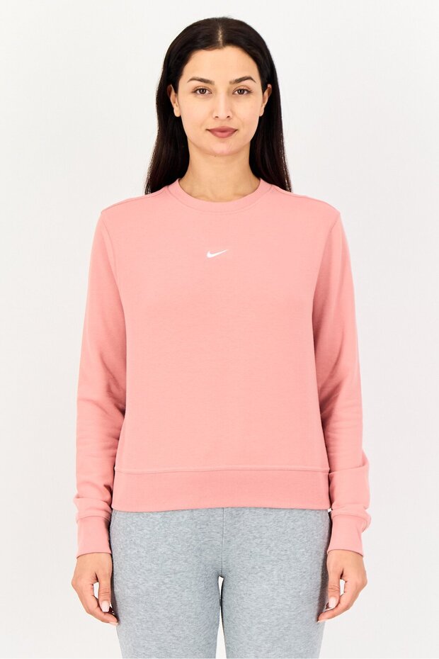 سويت شيرت تدريبي نسائي بأكمام طويلة من Dri-Fit، لون وردي قديم