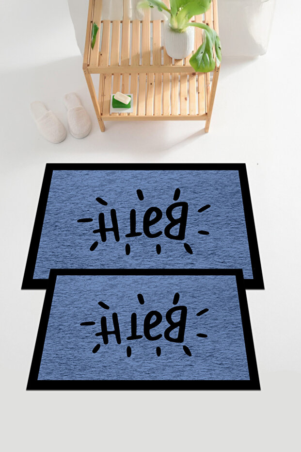 Digital Printed Washable and Non-Slip Based Bath Mat with Writing on It Toilet Set