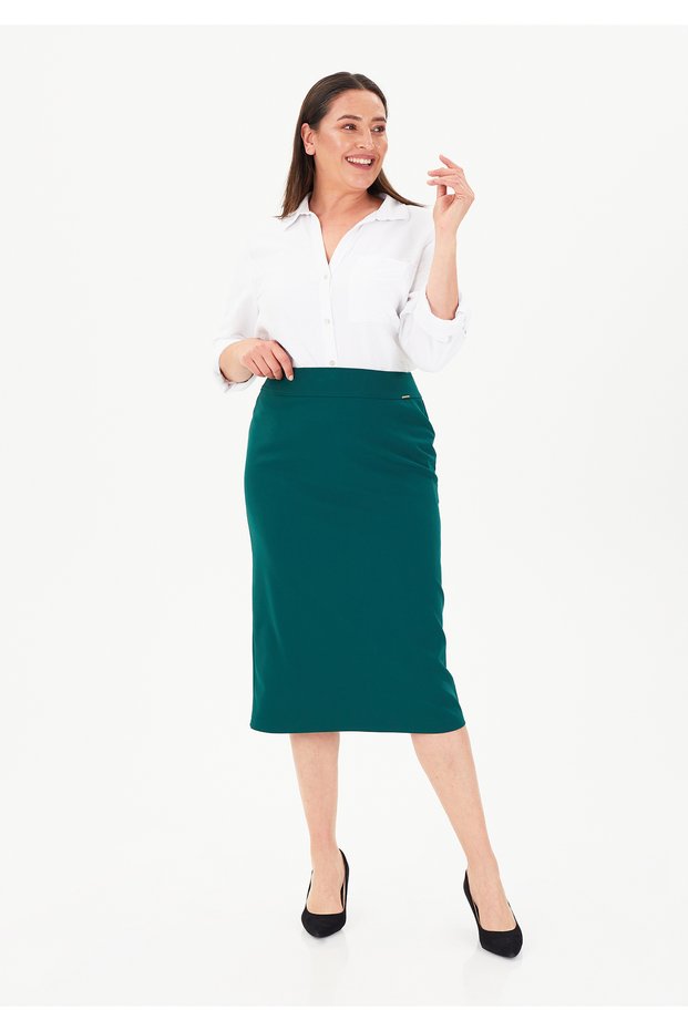 Classic Midi (80cm) Length Back Zipper Slit Pencil Skirt