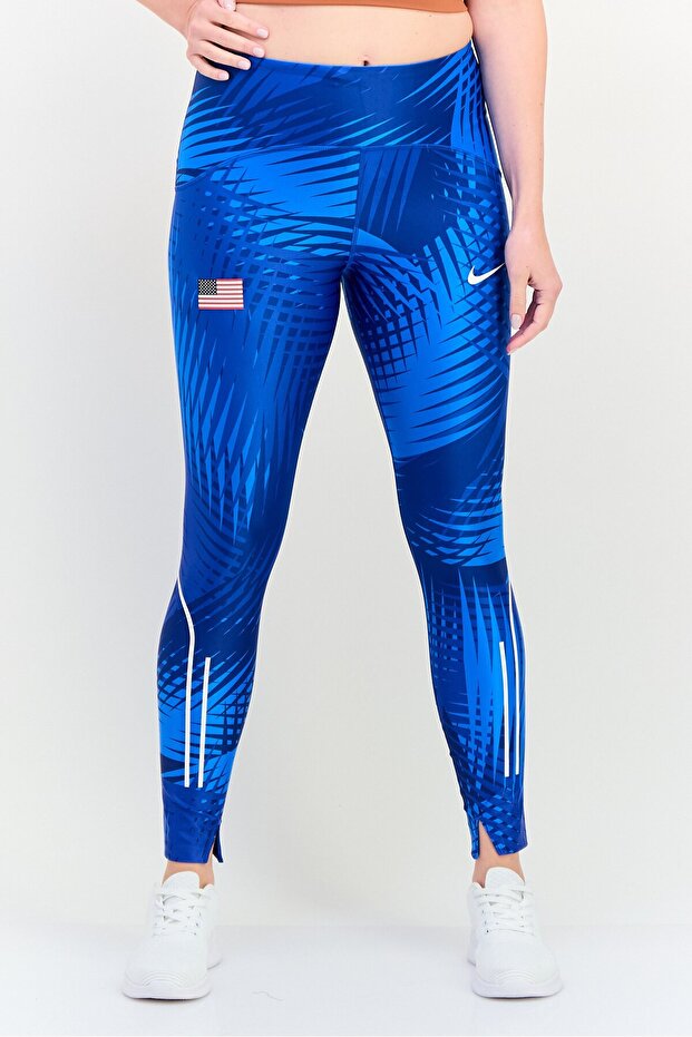 Women Tight Fit Running 7/8 Leggings, Blue