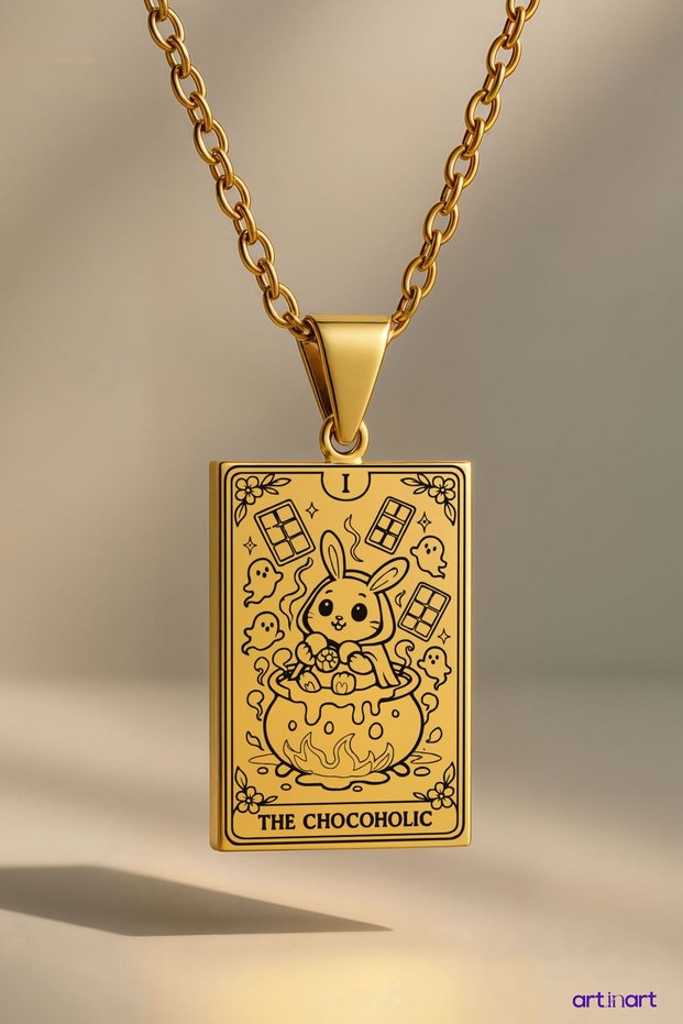 The Chocoholic Tarot Necklace | Gold Color Stainless Steel Women's Necklace