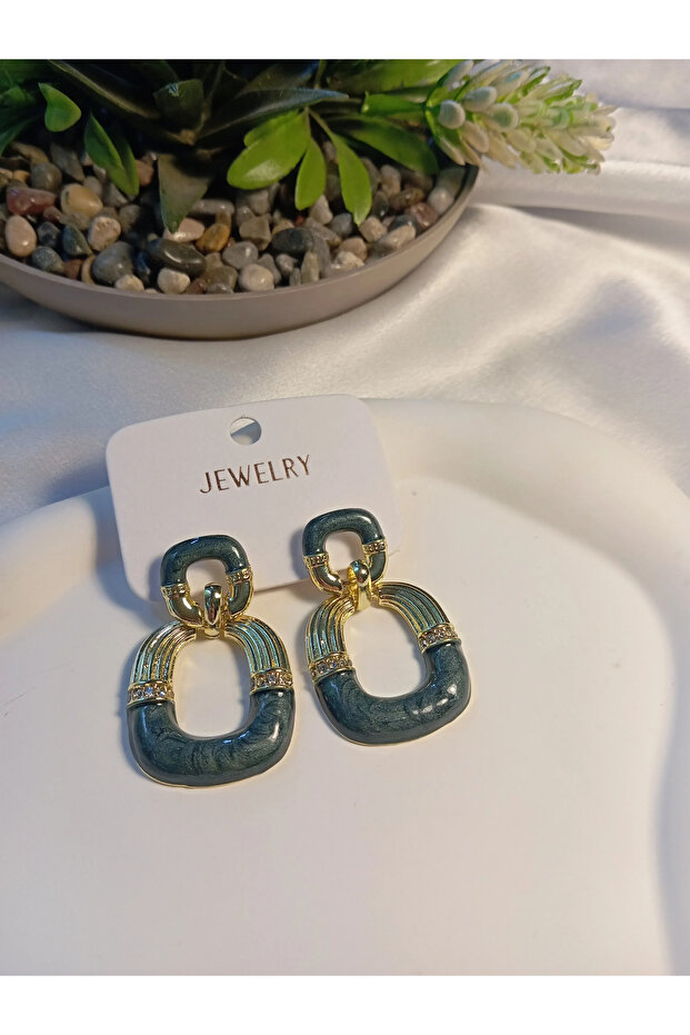 Green Porcelain Earrings