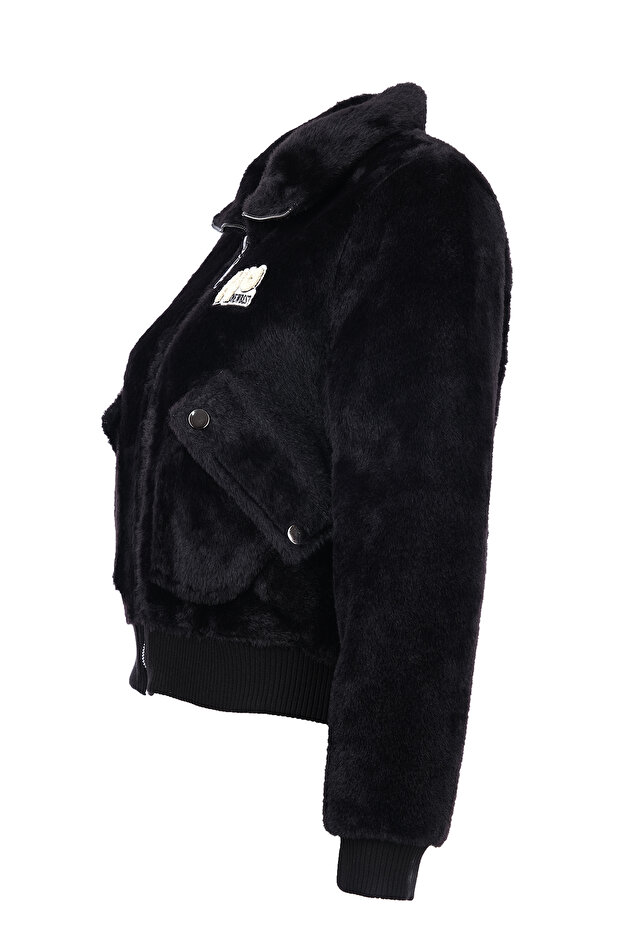 Cep Detaylı Peluş Mont - 2