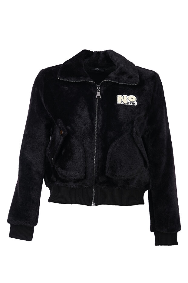 Cep Detaylı Peluş Mont - 1