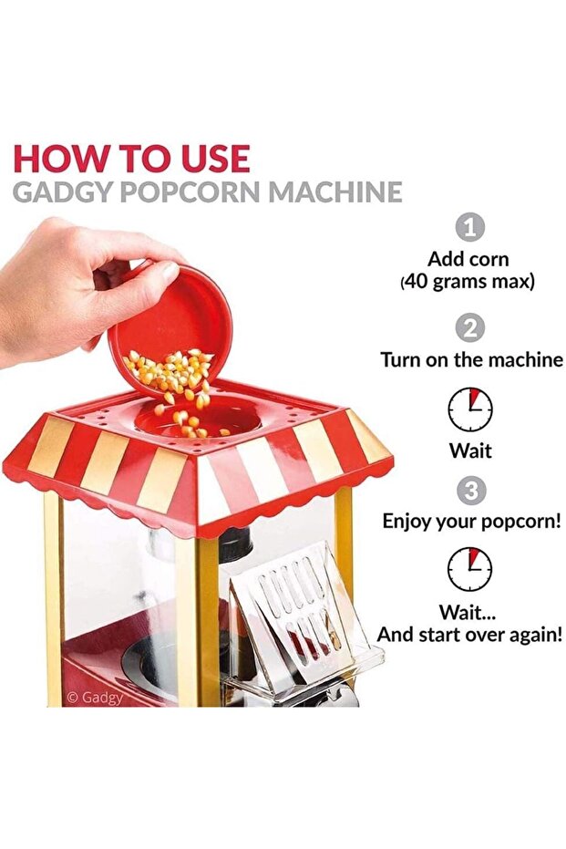 Small Electric Carnival Popcorn Maker Retro Machine - 3