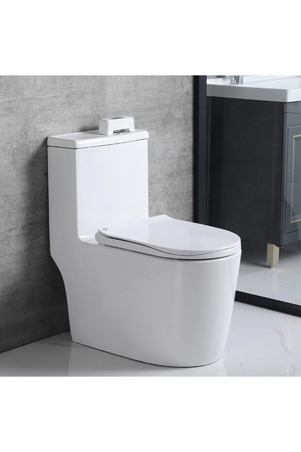 Automatic Motion Sensor Touchless Toilet Flush Button (White) - 4