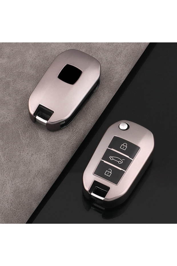 For Peugeot 208 308 301 3008 5008 Citroen C-Elysee Grey Silicone Key Case Cover Key Container