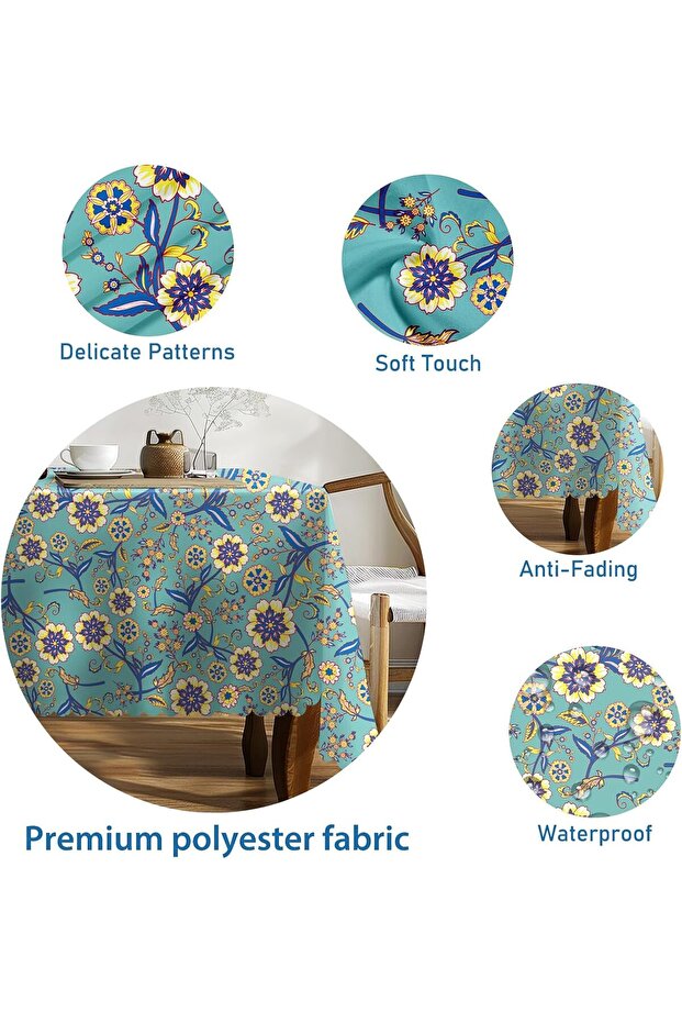 Calinline Christmas Rectangular Wipe Clean Tablecloth 110x140 cm - 3