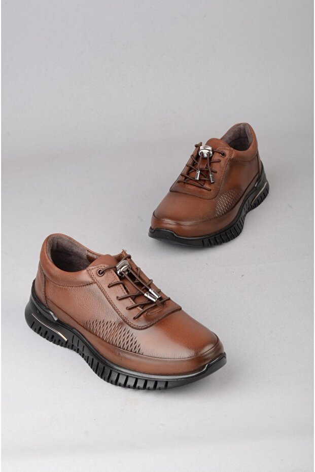 Seç S9407 Genuine Leather Comfort Women's Shoes Tan