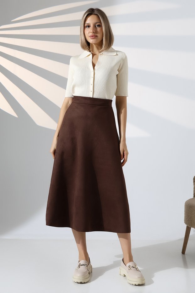 Long Suede Skirt Flawless/Mevlana Model