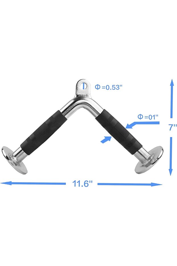 V-Bar Cable Machine Handle Attachment - Multi Pulldown/Lat Bar (Triangle Clip) - 4