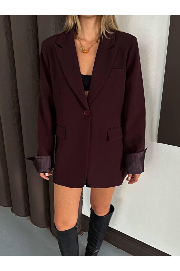 Striped Lined Blazer Jacket