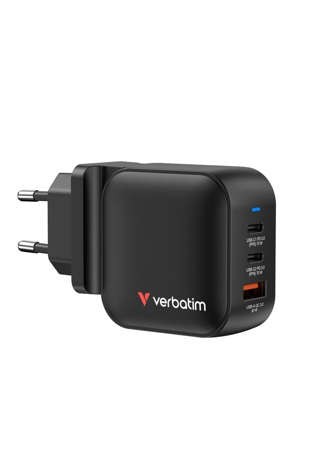 Incarcator mini GaN, 70W, EU/UK/US2 x USB-C PD 70W , 1 x USB-A QC 3.0 - 1