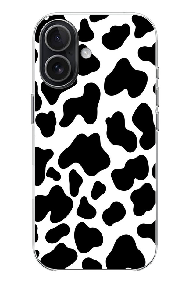 B Printed Silicone Case with Cow Pattern Design Compatible with iPhone 17 - 1