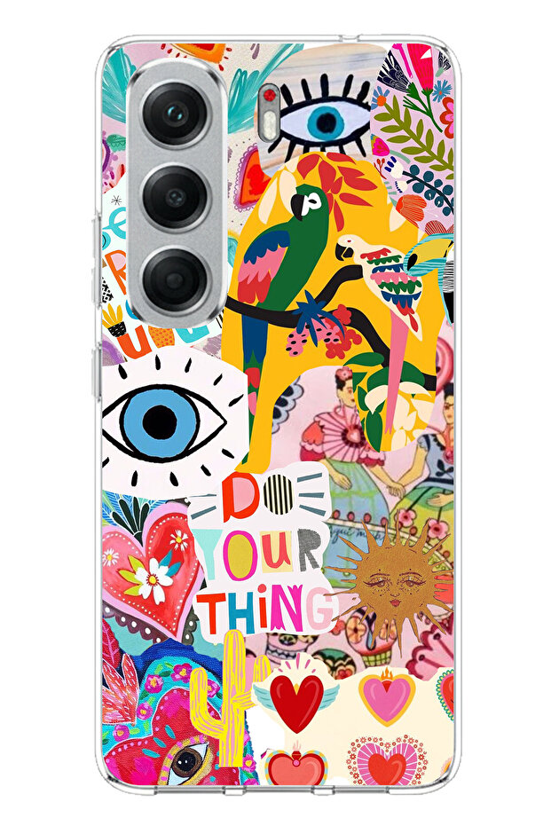 Printed Silicone Case with Colorful Aesthetic Design Compatible with Tecno Camon 40 - 1