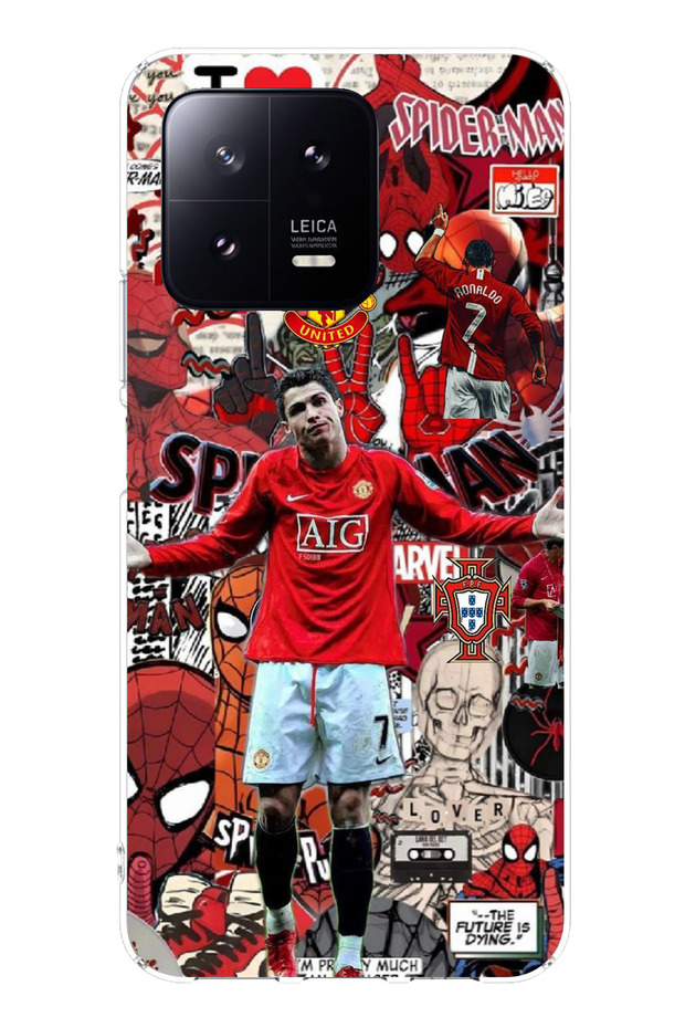 حافظة سيليكون متوافقة مع هاتف Xiaomi Mi 13 بتصميم Red Devils Ronaldo مطبوع - 1