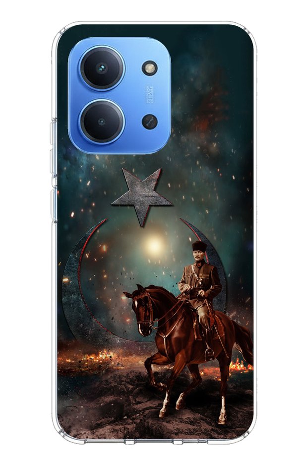 حافظة سيليكون متوافقة مع هاتف Redmi 15C من أتاتورك على ذروة النصر مطبوع