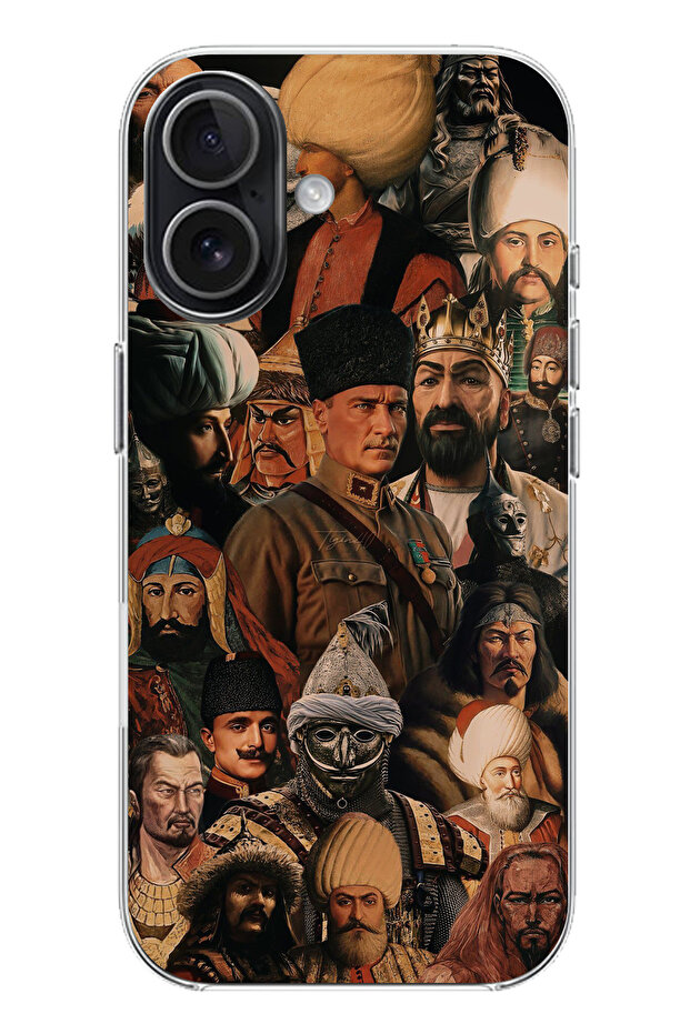 iPhone 17 Compatible Turkish Elders Collage Printed Silicone Case - 1