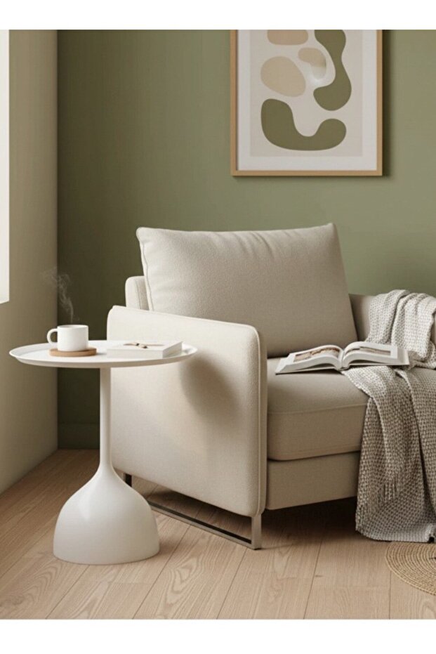 طاولة قهوة جانبية متعددة الاستخدامات(بيج) ( 28*40 سم ) - 3