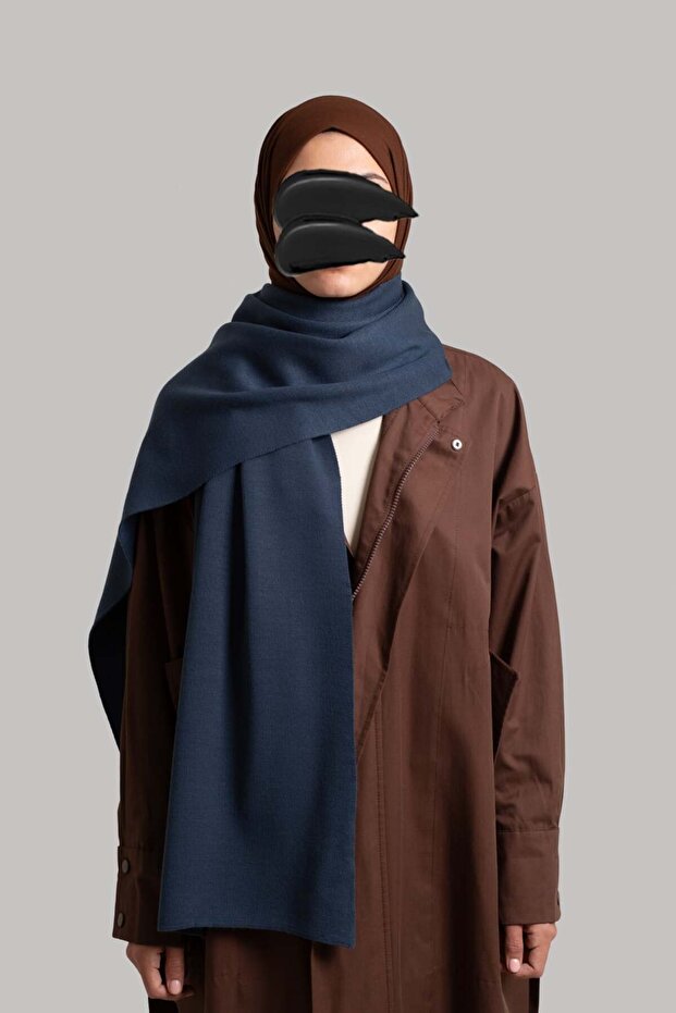 Soft Textured Scarf - Indigo