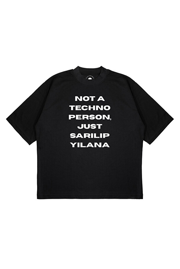 Unisex Oversized Not a Techno Person Printed Years Old Boxy Fit Thick Fabric T-Shirt