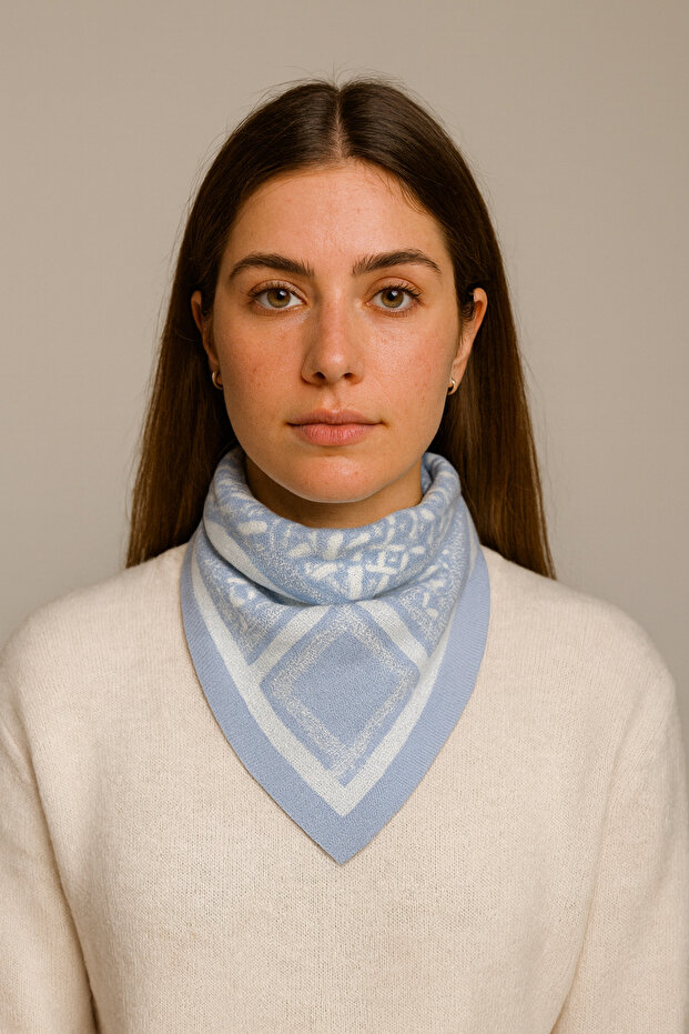 Desenli Triko Fular - 2