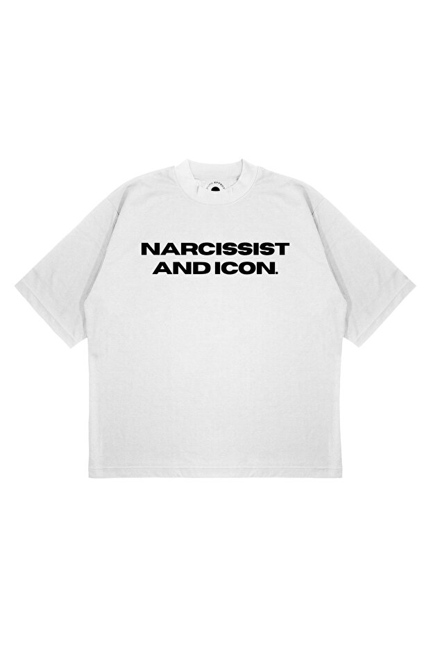 Unisex Oversized Narcissist and Icon Printed Boxy Fit Thick Fabric T-Shirt
