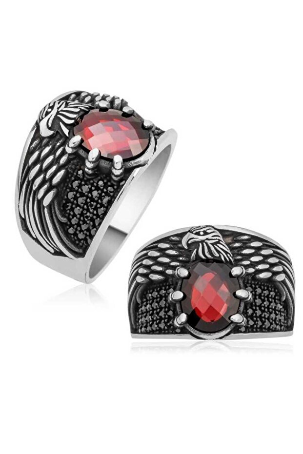 Silver Winged Eagle Men's Ring - 1