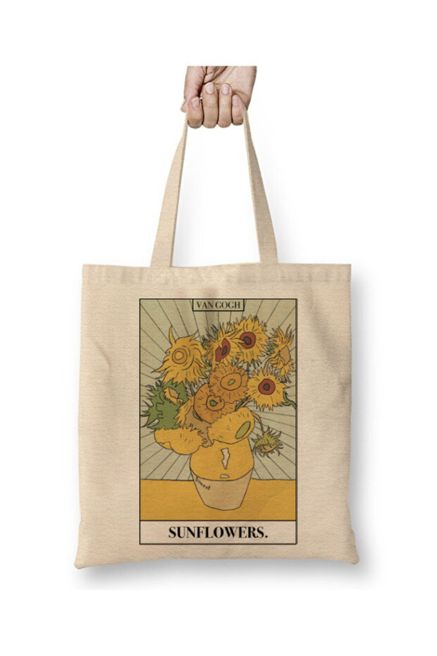 Van Gogh | Sunflowers White Tote Bag Long Handle Shopping Bag Beach Bag