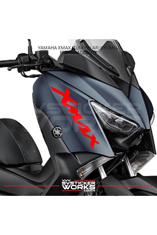 ملصق مكتوب عليه YAMAHA XMAX، ملصق مكتوب عليه نص على الجانب، ملصق مزدوج