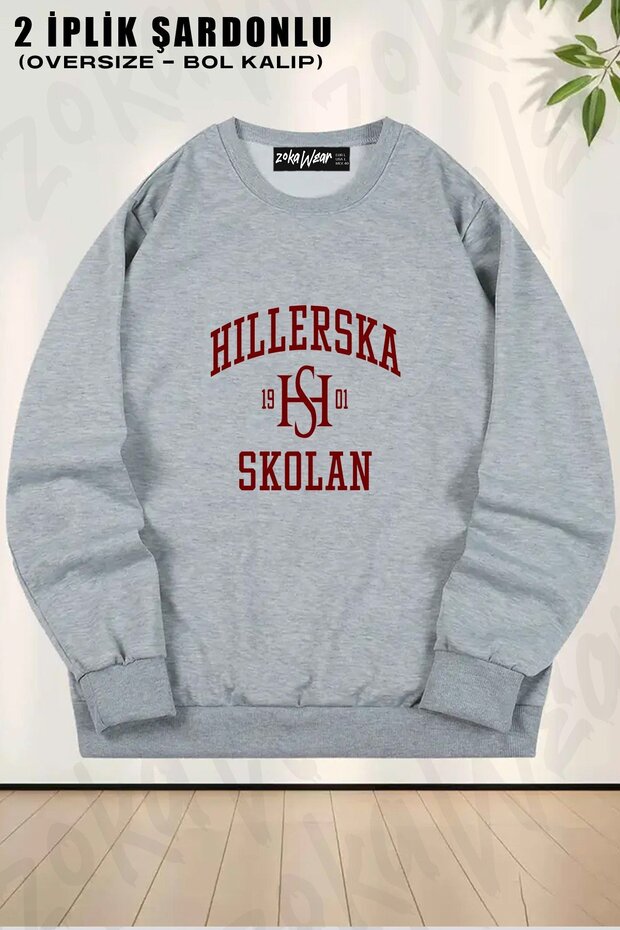 Unisex Young Royals School Logo Printed Oversized Crew Neck Sweatshirt
