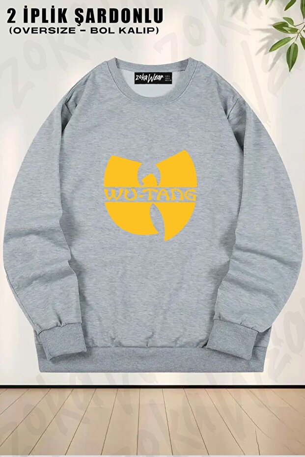 Unisex Wu Tang Classic Logo Rap Hiphop Printed Oversized Crew Neck Sweatshirt