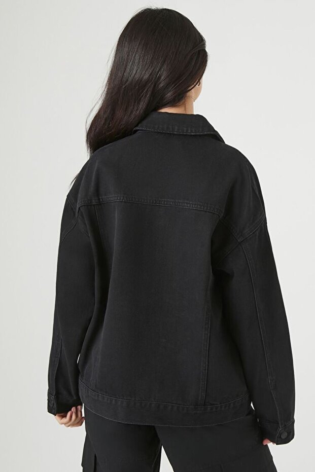 Oversize Trucker Kot Ceket - 5