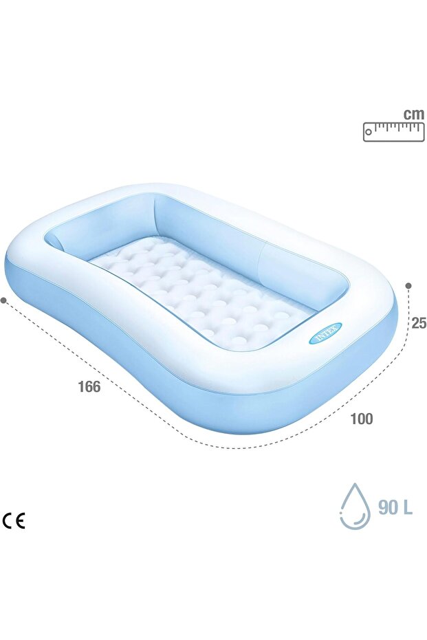 Inflatable Pool 166 x 100 x 25 cm (57403), Multi Color - 4
