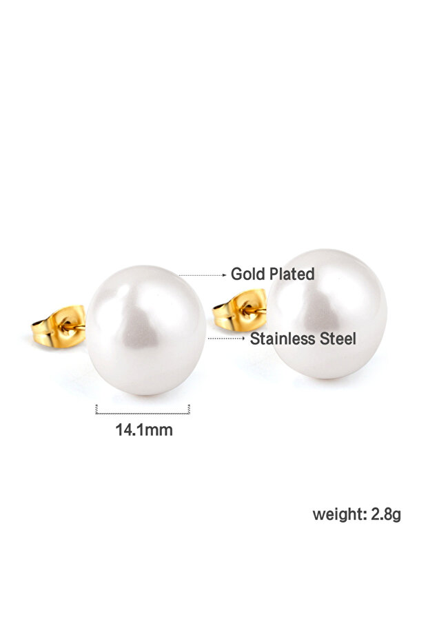 EA57710AG LUXUSTEEL Minimalist Imitation Pearls Dangle Earrings For Women Elegant Metal Texture Stai