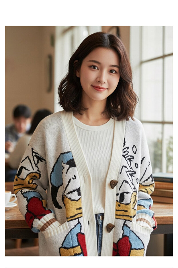 Daffy Duck Oversize Hırka - 3