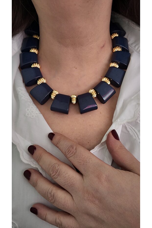 Large Cut Bone Model Women's Necklace