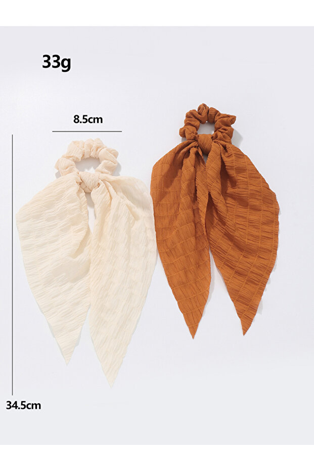 Set of 2 - Texture Ribbon Hair Tie