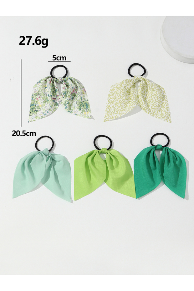 Set of 5 - Knot Decor Hair Ties