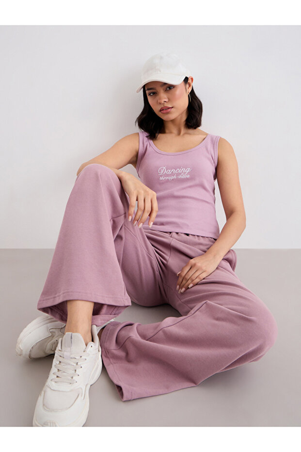 بنطال رياضي أرجل واسعة مع رباط - 5