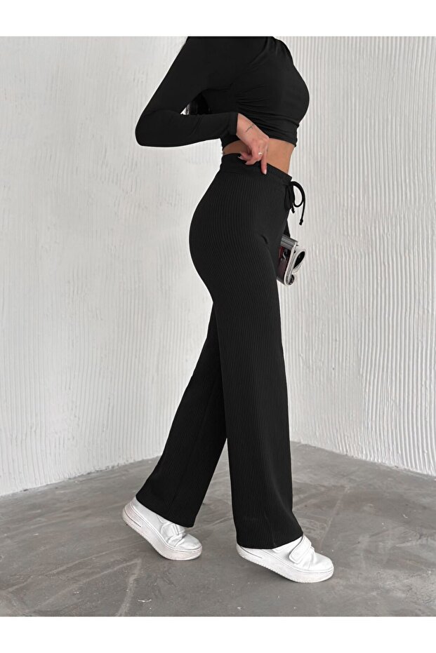 Women Ribbed High Waist Pants