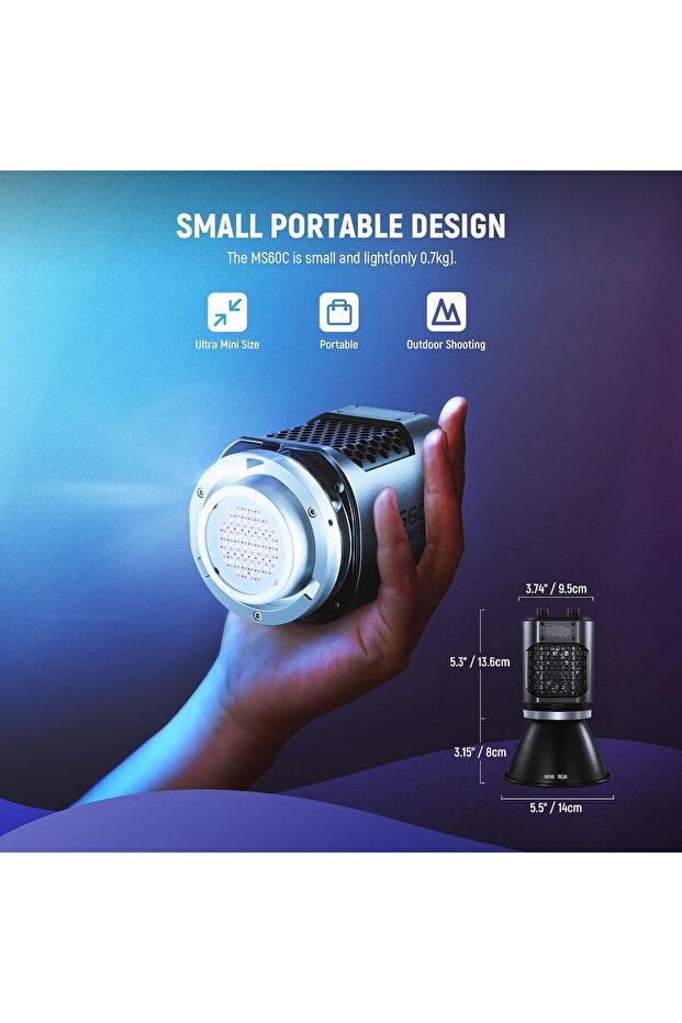 Continuous light LED COB RGBWW with app control, 65W, color temperature - 5