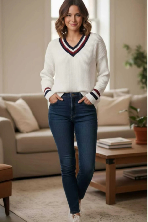 Women's Thessaloniki Knit College V-Neck Sweater