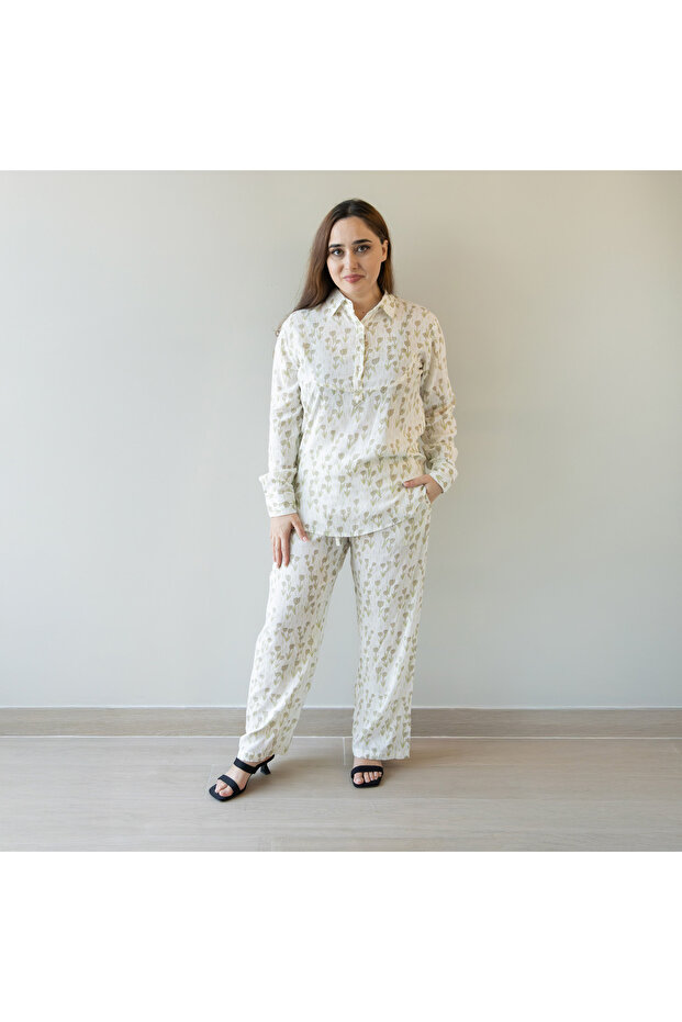 Ladies Printed Co-ord Set- Rayon Pant and Top, LPS0055