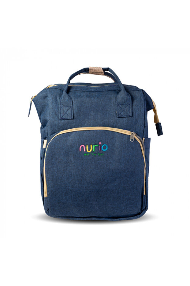 Multifunctional Diaper Backpack with Foldable Cot - Blue - - 1