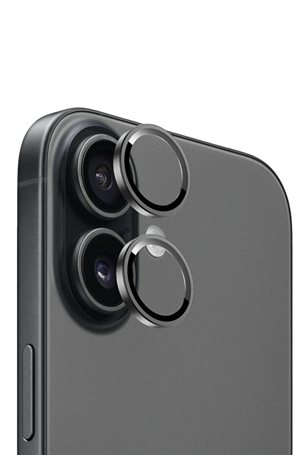 زجاج عدسة الكاميرا المعدنية المتوافقة مع هاتف Apple iPhone 17 - أسود
