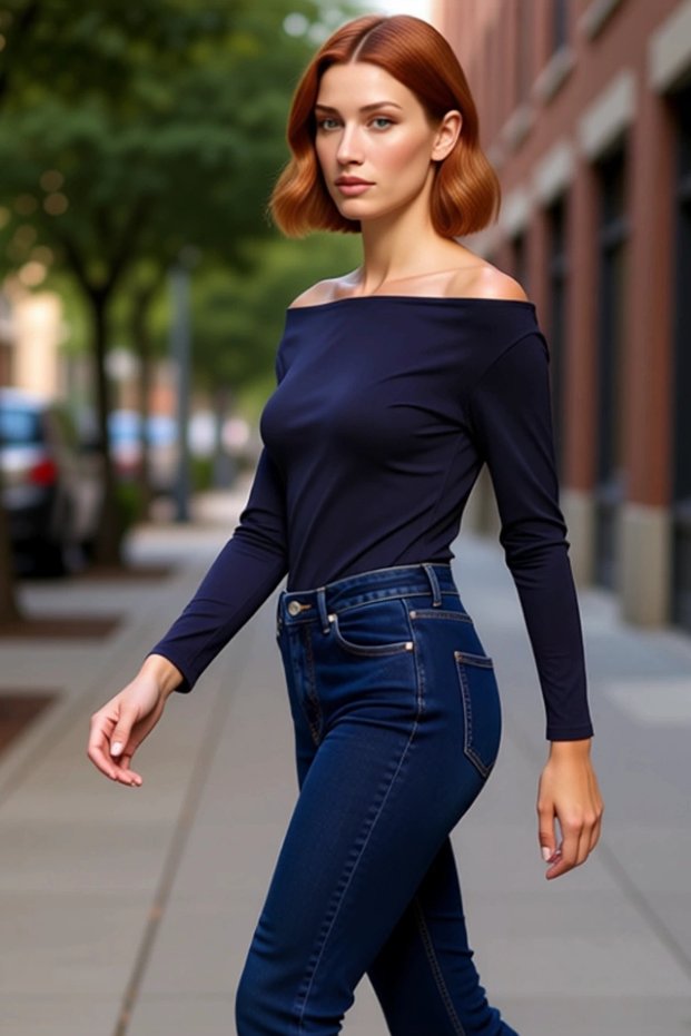 Women's Fitted Viscose Single Jersey Boat Neck Low Armhole Long Sleeve Blouse Comfortable and Stylish for Everyday Wear