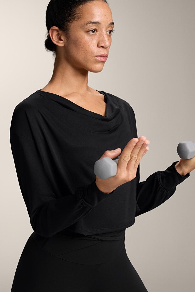 Drape yaka modal tişört - 6