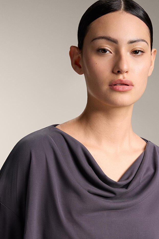 Drape yaka modal tişört - 4