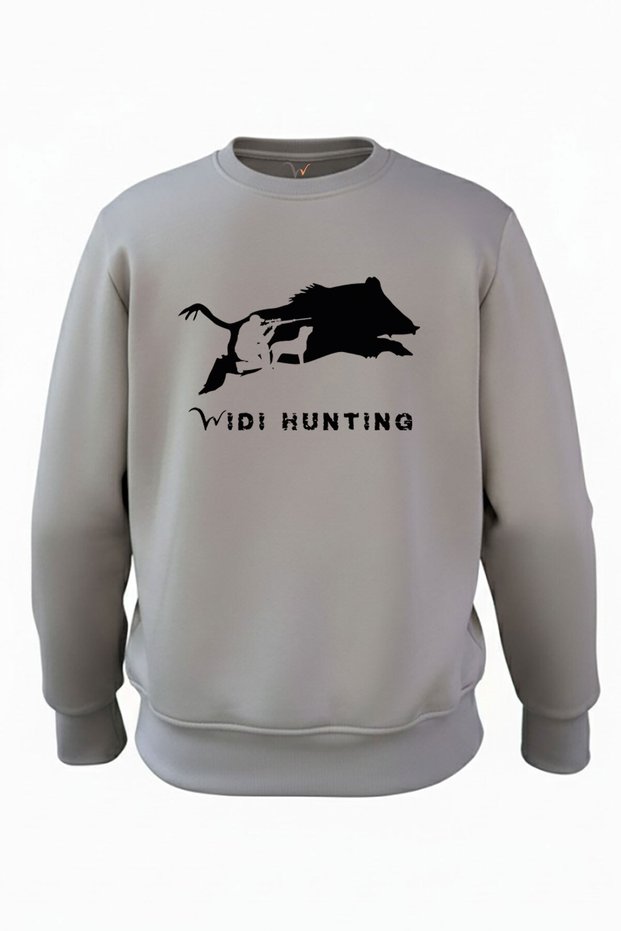 Hunting Hunting Wild Boar Hunting Printed Wild Life Regular Fit 3İp Ş Fleece-Lined 100% Cotton Sweatshirt